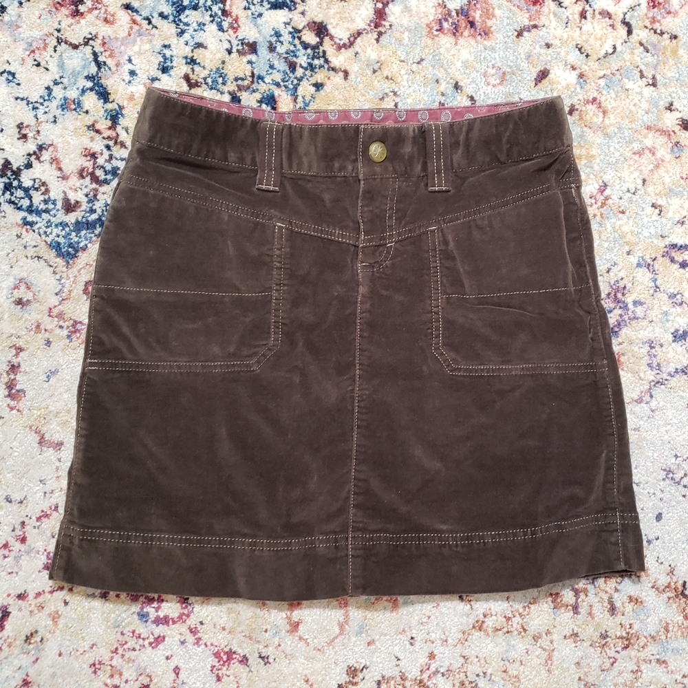 Athleta Washed Velvet Utility Skirt Size 8 Petite